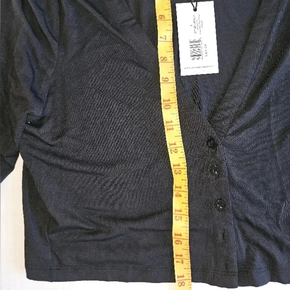 WEWOREWHATBlack Feather Trim Cardigan - Picture 4 of 7